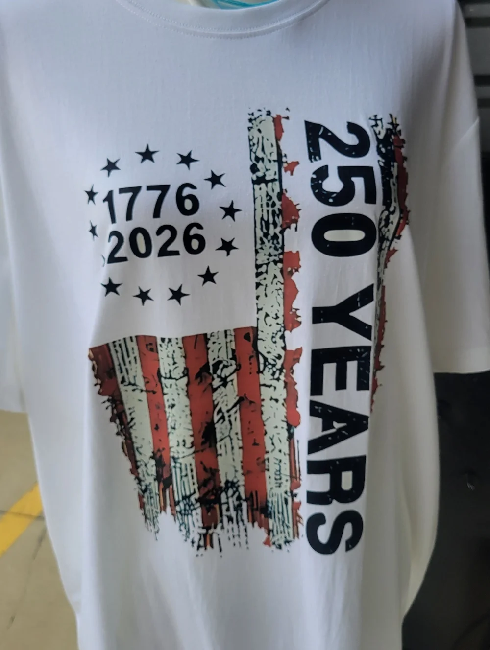 NWT Mens Size XXL America 250 Years T-Shirt White Cotton Red White And Blue 2X